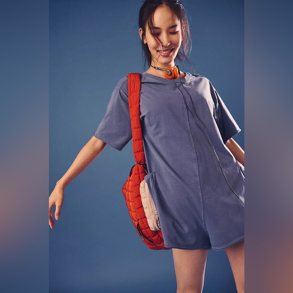 Free People Hot Shot Tee Romper💙 - Picture 3 of 11